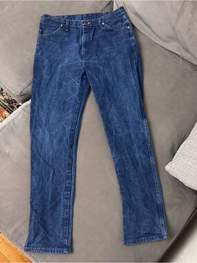 Wrangler 13MWZ Cowboy Cut Jeans Mens 36x33 (tag 36x34) Blue Denim Straight Leg